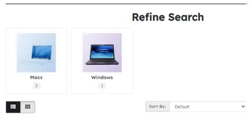Laptops: cards for the subcategories (with the module)