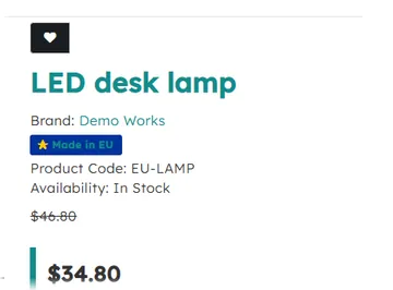 LED desk lamp: the badge (manufacturer Demo Works) (with the module)