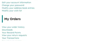 Your account: the card dashboard (signed in as the demo customer) (without the module)