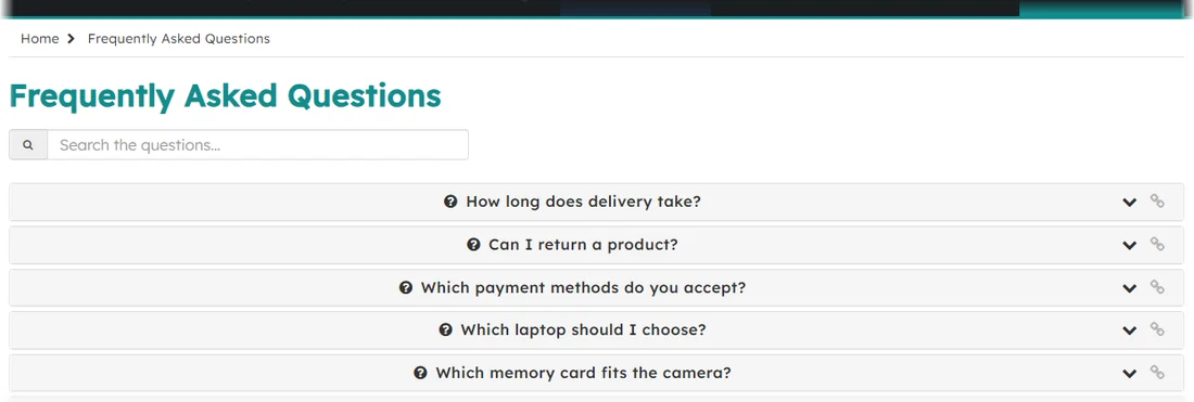 The FAQ hub: every question, with search