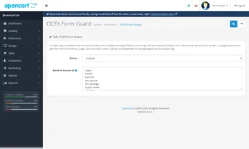 Form Guard: the settings page in the admin (admin)