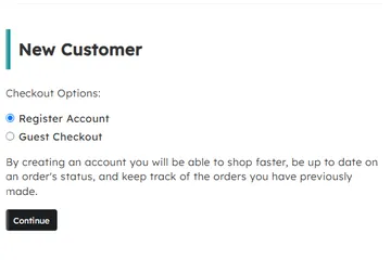 Checkout with a download in the cart: "Guest Checkout" is offered (storefront)