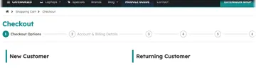 Checkout: the steps bar above the form (with the module)