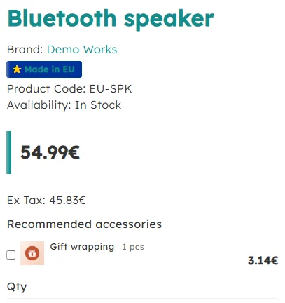 The same speaker in euros: 54.99 - not a conversion of the dollar price