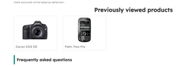 Product page after you have looked at two other products (with the module)