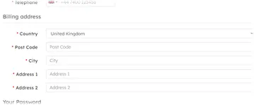 Registration form: the billing address block (with the module)